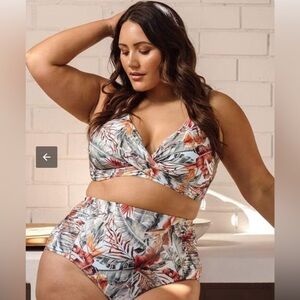 Artesands Eco Paradise Delacroix Cross Front D-G Cup Bikini Top - Pale Blue Sz16